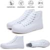 imagehash bubbie High Top Sneakers for Women Classic High Tops Canvas Shoes Lace up Womens Fashion SneakerWhite Mono