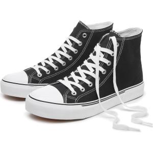 imagehash bubbie High Top Sneakers for Women Classic High Tops Canvas Shoes Lace up Womens Fashion SneakerBlack