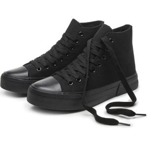 imagehash bubbie High Top Sneakers for Women Classic High Tops Canvas Shoes Lace up Womens Fashion SneakerFull Black