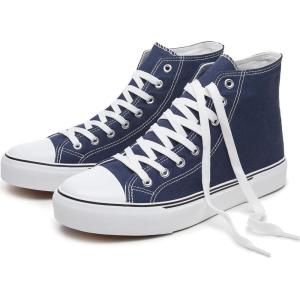 imagehash bubbie High Top Sneakers for Women Classic High Tops Canvas Shoes Lace up Womens Fashion SneakerNavy