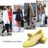 imageHash Bubbie Womens Flats Shoes Ballet Flats Dress Shoes Comfortable PU Leather Slip on Shoes for WomenLemon Yellow