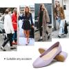 imageHash Bubbie Womens Flats Shoes Ballet Flats Dress Shoes Comfortable PU Leather Slip on Shoes for WomenLight Purple