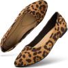 imageHash Bubbie Womens Flats Shoes Ballet Flats Dress Shoes Comfortable PU Leather Slip on Shoes for WomenLeopard