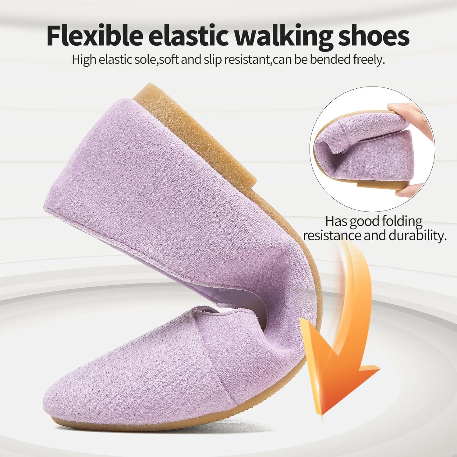imagehash bubbie Womens Flats Shoes Black Ballet Flats Dress Shoes for Women Slip on Comfortable Dressy LoafersLight Purple
