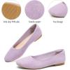 imagehash bubbie Womens Flats Shoes Black Ballet Flats Dress Shoes for Women Slip on Comfortable Dressy LoafersLight Purple