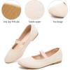image:imagehash bubbie Womens Black Flats Shoes Suede Mary Janes Ballet Flats Memory Foam Comfortable Dress ShoesBeige