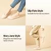 image:imagehash bubbie Womens Black Flats Shoes Suede Mary Janes Ballet Flats Memory Foam Comfortable Dress ShoesBeige