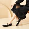 image:imagehash bubbie Womens Black Flats Shoes Suede Mary Janes Ballet Flats Memory Foam Comfortable Dress ShoesBlack