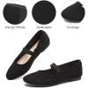 image:imagehash bubbie Womens Black Flats Shoes Suede Mary Janes Ballet Flats Memory Foam Comfortable Dress ShoesBlack