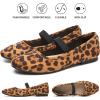 image:imagehash bubbie Womens Black Flats Shoes Suede Mary Janes Ballet Flats Memory Foam Comfortable Dress ShoesLeopard Print