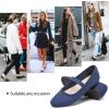 image:imagehash bubbie Womens Black Flats Shoes Suede Mary Janes Ballet Flats Memory Foam Comfortable Dress ShoesNavy