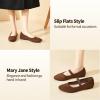 image:imagehash bubbie Womens Black Flats Shoes Suede Mary Janes Ballet Flats Memory Foam Comfortable Dress ShoesTan