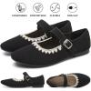 image:imagehash bubbie Womens Mary Janes Flats Shoes Black Ballet Flats Memory Foam Dress Shoes with StrapBlack