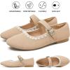 image:imagehash bubbie Womens Mary Janes Flats Shoes Black Ballet Flats Memory Foam Dress Shoes with StrapKhaki