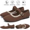 image:imagehash bubbie Womens Mary Janes Flats Shoes Black Ballet Flats Memory Foam Dress Shoes with StrapTan