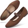 image:imagehash bubbie Womens Black Flats Shoes Suede Mary Janes Ballet Flats Memory Foam Comfortable Dress ShoesTan