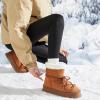 image:imageTUOPIN Womens Classic Platform Mini Snow Boots  Faux Suede SlipOn amp LaceUp Winter Booties with Sherpa Lining AntiSlip Thick Sole Ankle BootsChestnut