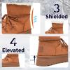 image:imageTUOPIN Womens Classic Platform Mini Snow Boots  Faux Suede SlipOn amp LaceUp Winter Booties with Sherpa Lining AntiSlip Thick Sole Ankle BootsChestnut