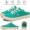 image:imagehash bubbie Womens Mules Comfortable Slip on Sneakers Tennis Shoes Summer Backless Canvas Shoes Close Toed SandalsDark Green