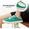 image:imagehash bubbie Womens Mules Comfortable Slip on Sneakers Tennis Shoes Summer Backless Canvas Shoes Close Toed SandalsDark Green