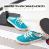 image:imagehash bubbie Womens Mules Comfortable Slip on Sneakers Tennis Shoes Summer Backless Canvas Shoes Close Toed SandalsLake Blue