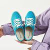 image:imagehash bubbie Womens Mules Comfortable Slip on Sneakers Tennis Shoes Summer Backless Canvas Shoes Close Toed SandalsLake Blue