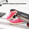 image:imagehash bubbie Womens Mules Comfortable Slip on Sneakers Tennis Shoes Summer Backless Canvas Shoes Close Toed SandalsRose Red