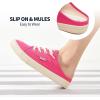 image:imagehash bubbie Womens Mules Comfortable Slip on Sneakers Tennis Shoes Summer Backless Canvas Shoes Close Toed SandalsRose Red