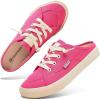 image:imagehash bubbie Womens Mules Comfortable Slip on Sneakers Tennis Shoes Summer Backless Canvas Shoes Close Toed SandalsRose Red