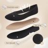 image:imagehash bubbie Womens Flats Shoes Ballet Flats Dress Shoes Round Toe Comfortable Suede Slip on Shoes for Women Work Loafers ShoesBlack
