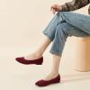 image:imagehash bubbie Womens Flats Shoes Ballet Flats Dress Shoes Round Toe Comfortable Suede Slip on Shoes for Women Work Loafers ShoesWine Red