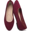 image:imagehash bubbie Womens Flats Shoes Ballet Flats Dress Shoes Round Toe Comfortable Suede Slip on Shoes for Women Work Loafers ShoesWine Red