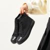 image:imagehash bubbie High Top Sneakers for Women Classic High Tops Canvas Shoes Lace up Womens Fashion SneakerFull Black Mesh