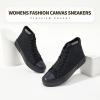 image:imagehash bubbie High Top Sneakers for Women Classic High Tops Canvas Shoes Lace up Womens Fashion SneakerFull Black Mesh