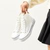 image:imagehash bubbie High Top Sneakers for Women Classic High Tops Canvas Shoes Lace up Womens Fashion SneakerWhite Mesh