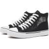image:imagehash bubbie High Top Sneakers for Women Classic High Tops Canvas Shoes Lace up Womens Fashion SneakerBlack Mesh