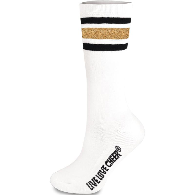 chassé Cheerleading Striped Knee-High Socks(Metallic Gold) - Chasse