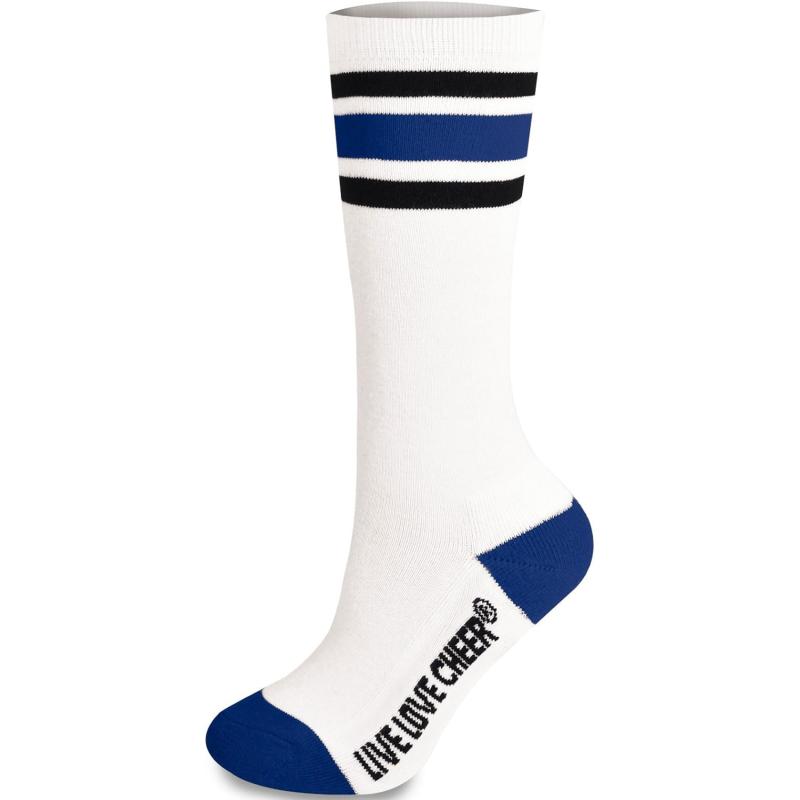 chassé Cheerleading Striped Knee-High Socks(Navy) - Chasse