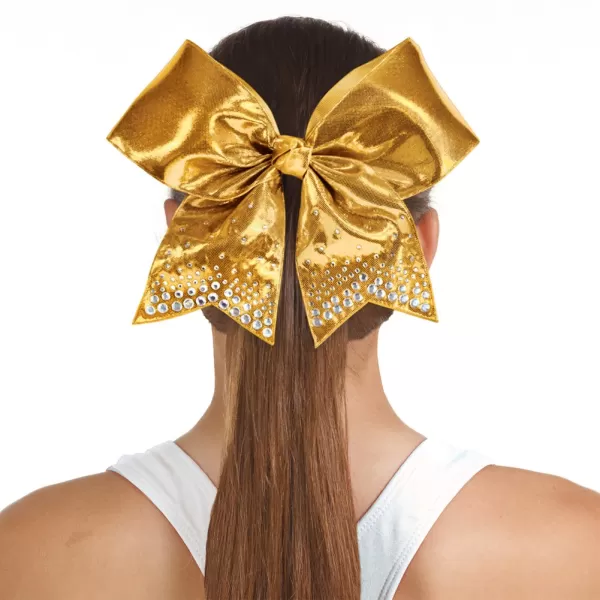 Chassé Girls' Metallic Rhinestone Performance Hair Bow Metallic Pink