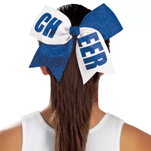 chassé Girls' Cheer Performance Hair Bow Glitter Fuchsia/White
