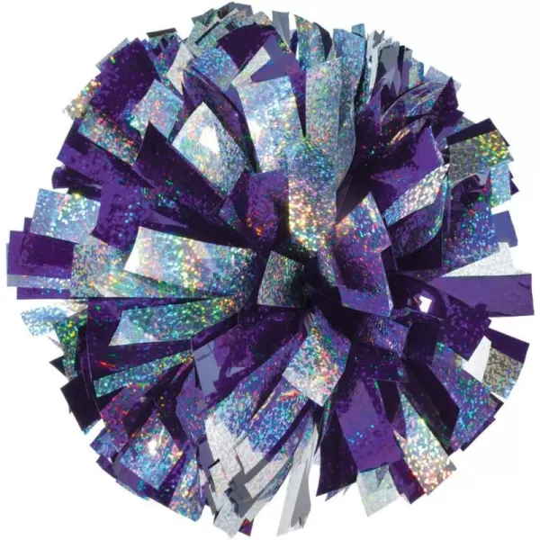 2-Color Holographic Mix Youth Cheer Pom - Black/Gold