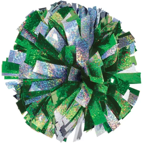 2-Color Holographic Mix Youth Cheer Pom - Black/Gold