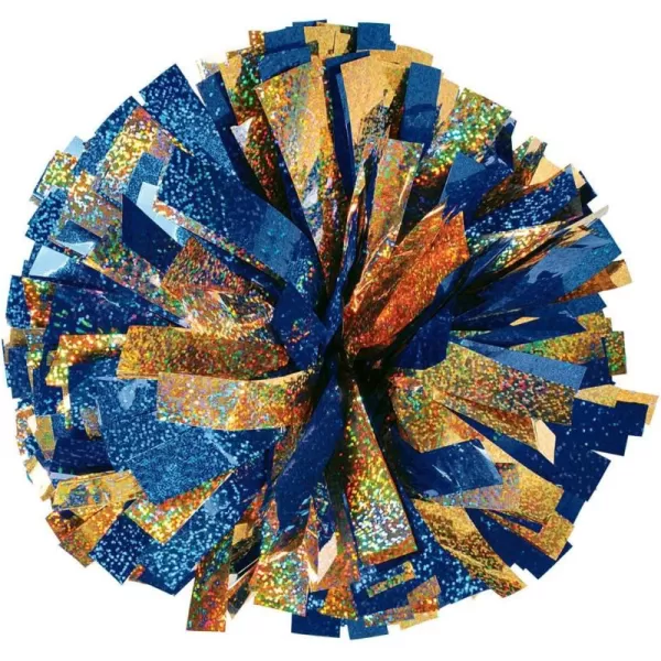 2-Color Holographic Mix Youth Cheer Pom - Black/Gold