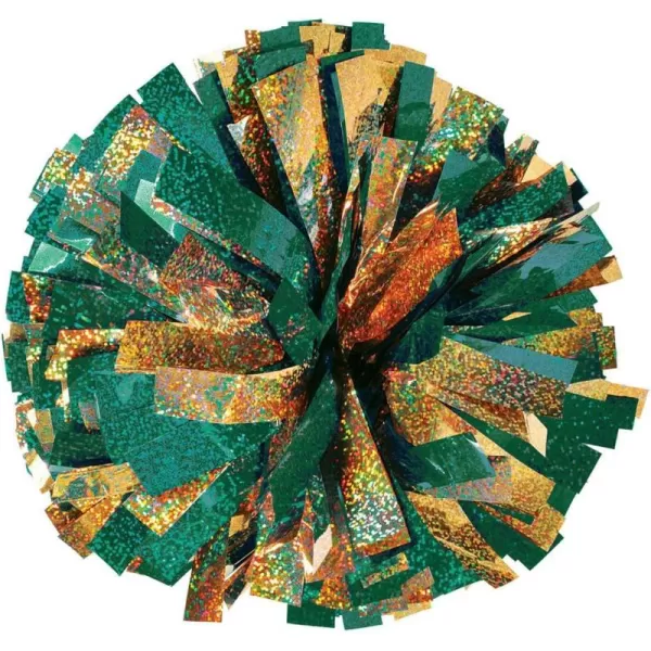 2-Color Holographic Mix Youth Cheer Pom - Black/Gold