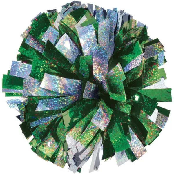 2-Color Holographic Mix Youth Cheer Pom - Black/Gold