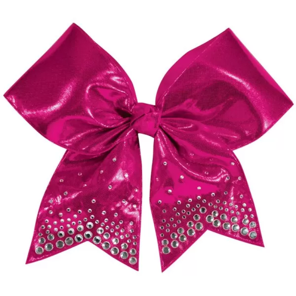 Chassé Girls' Metallic Rhinestone Performance Hair Bow Metallic Pink