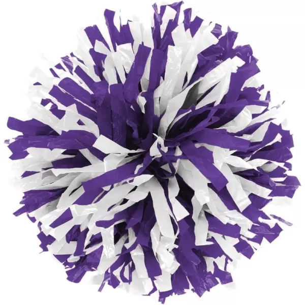 In-Stock Youth Cheerleading Pom Purple/Wht