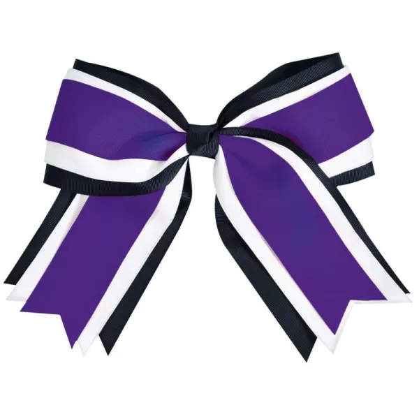 Jumbo 3 Color Hair Bow Purple