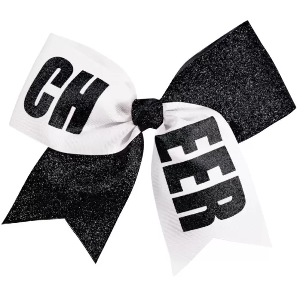 chassé Girls' Cheer Performance Hair Bow Glitter Fuchsia/White