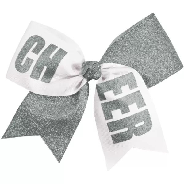 chassé Girls' Cheer Performance Hair Bow Glitter Fuchsia/White